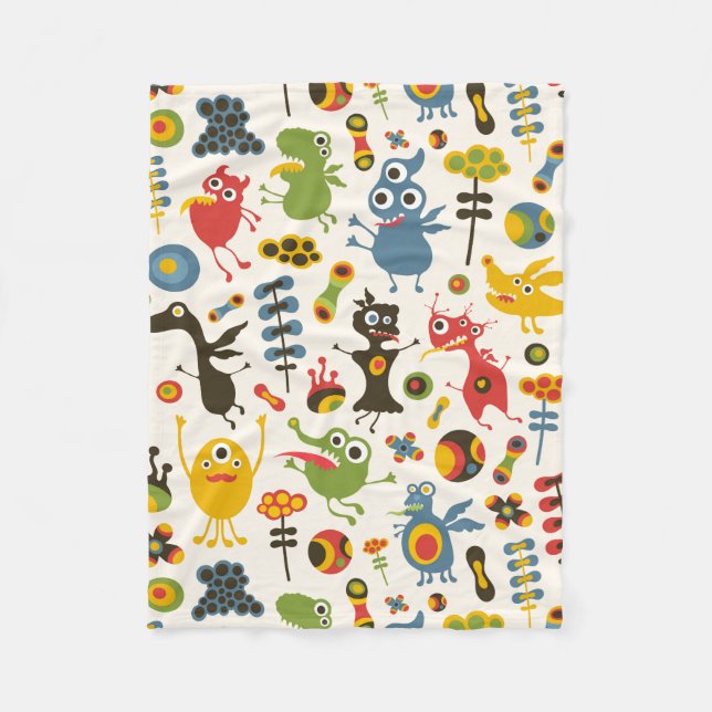 Happy Monsters Fleece Blanket (Front)