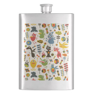 Happy Monsters Hip Flask