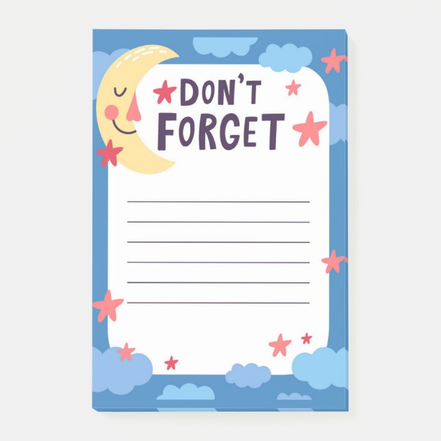 Happy Moon Sky Post-It Notes (Front)