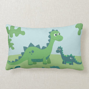 Happy mother and child dinosaur animals lumbar cushion