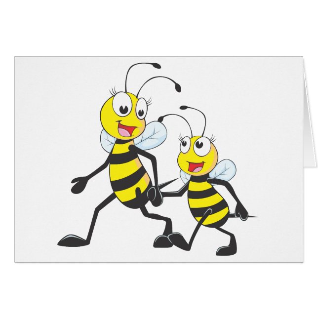 Happy Mother and Daughter Bee Walking Together (Front Horizontal)
