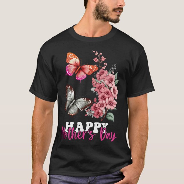 Happy Mother s Day 2023 Mothers Day Butterfly Mom  T-Shirt (Front)