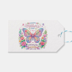 Happy Mother’s Day Butterfly Floral Design Gift Tags