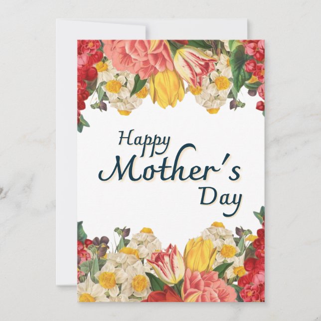 Happy Mother’s Day Card - Botanical Wildflowers  (Front)