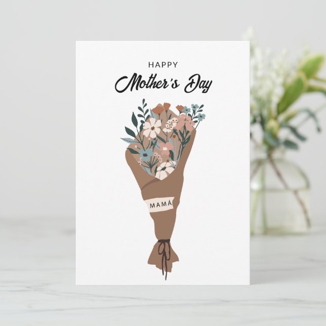Happy Mother’s Day Card, Minimalist Mothers day  Holiday Card (Standing Front)