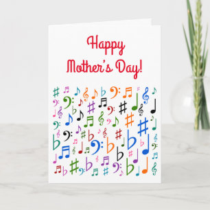 "Happy Mother’s Day!" + Colourful Music Symbols Card