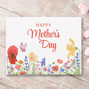 Happy Mother’s Day Colourful Wildflower Garden Postcard