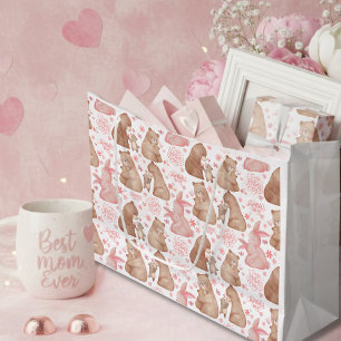 Happy Mother’s Day Cute Bear & Bunny Large Gift Bag