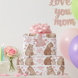 Happy Mother’s Day Cute Bear & Bunny Wrapping Paper