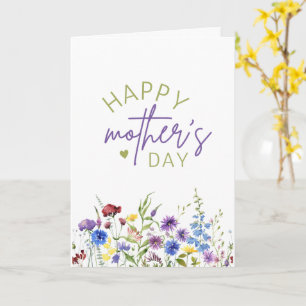 Happy Mother’s Day Elegant Watercolor Wildflowers  Card