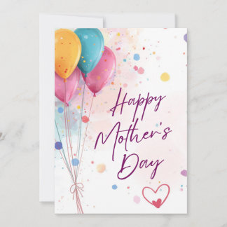 Happy Mother’s Day Floral Card – Cute Mum & Child