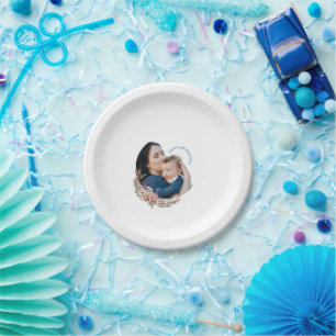 Happy Mother’s Day Floral Photo Card for Daughter Paper Plate