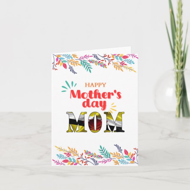 Happy Mother’s Day Greeting Card “Brunei Mum” (Front)