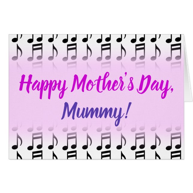 "Happy Mother’s Day" + Grid of Musical Notes (Front Horizontal)