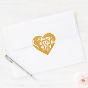 Happy Mother’s Day Heart Shape Golden Heart Sticker