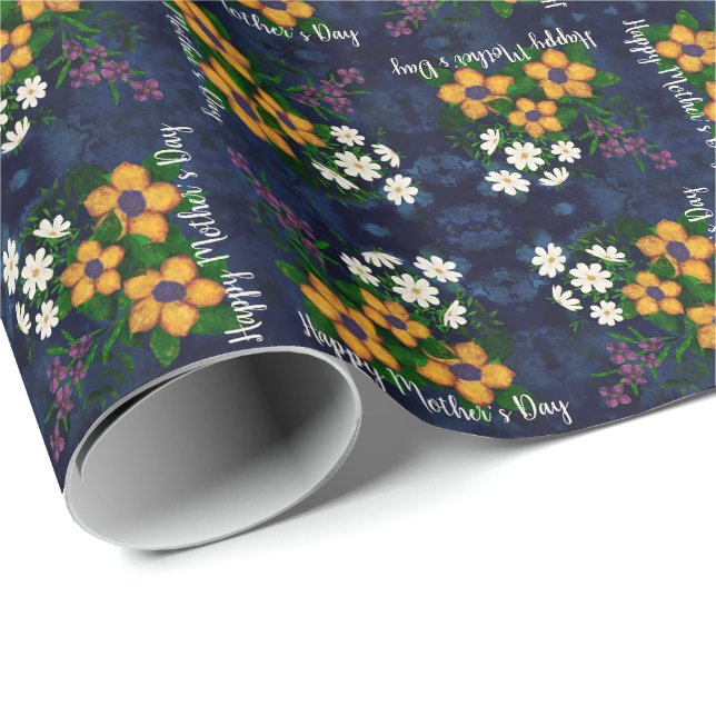 Happy Mother’s Day Modern Colourful Florals  Wrapping Paper (Roll Corner)