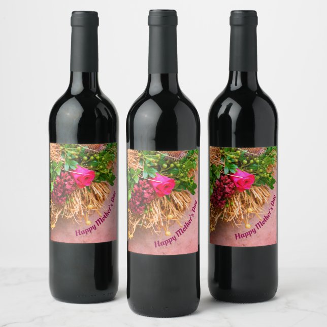 Happy Mother´s Day,Personalised Wine Label (Bottles)