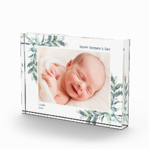 Happy Mother’s Day Photo Block with Leaves Berries