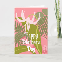 Happy Mother’s Day pink floral custom card