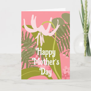 Happy Mother’s Day pink floral custom card