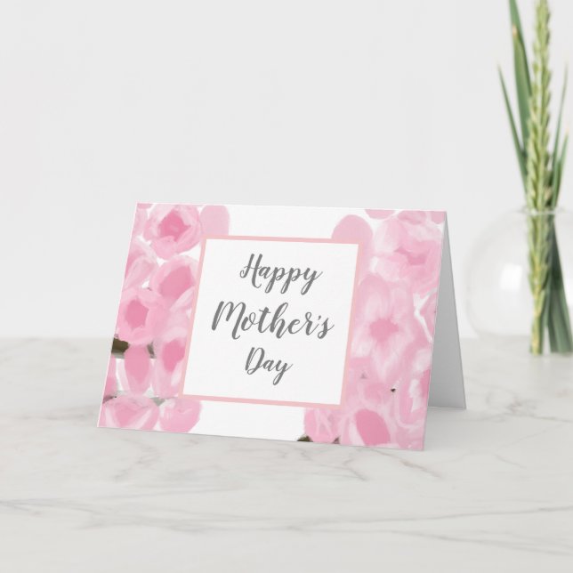Happy Mother’s Day Pink Flowers Card (Front)