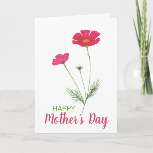 Happy Mother’s Day Pink Watercolor Floral Card