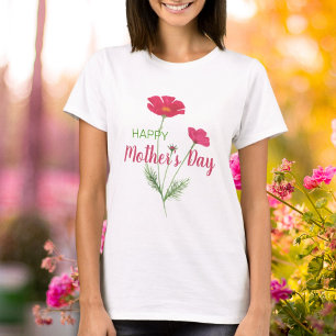 Happy Mother’s Day Pink Watercolor Floral T-Shirt