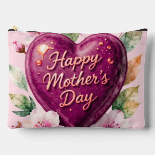 Happy Mother’s Day Purple Heart Bloom Accessory Pouch