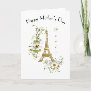 Happy Mother’s Day Vintage Paris Eiffel Tower Card