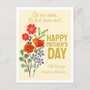 Happy Mother’s Day Wildflowers To Our Mum Holiday Postcard