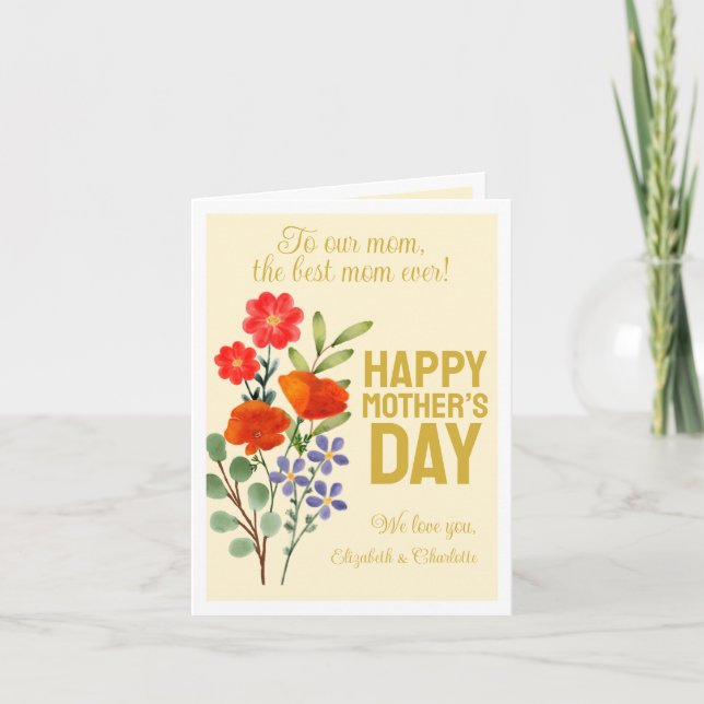 Happy Mother’s Day Wildflowers To Our Mum Thank You Card (Front)