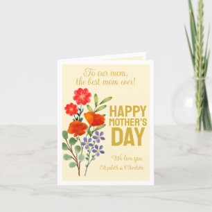 Happy Mother’s Day Wildflowers To Our Mum Thank You Card