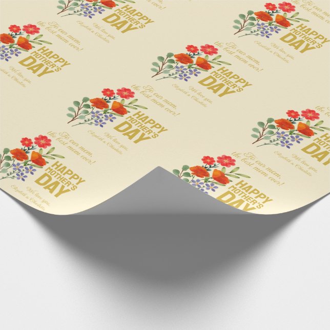 Happy Mother’s Day Wildflowers To Our Mum Wrapping Paper (Corner)