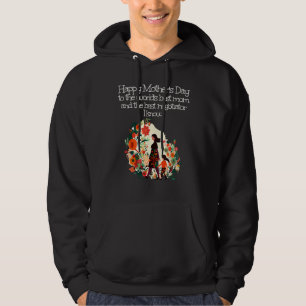 Happy Mother s Day with Kid and Mother in Flowers Hoodie
