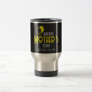 Happy Mother’s Day with Yellow Balloons & Names Travel Mug