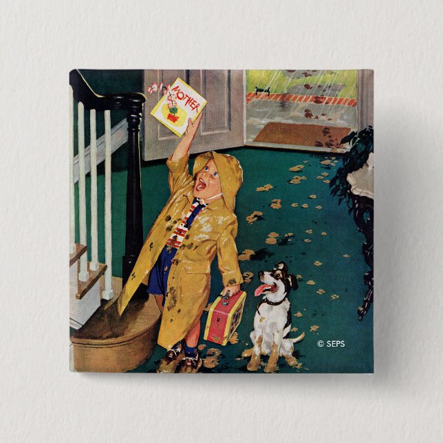 Happy Mother's Day 15 Cm Square Badge (Front)