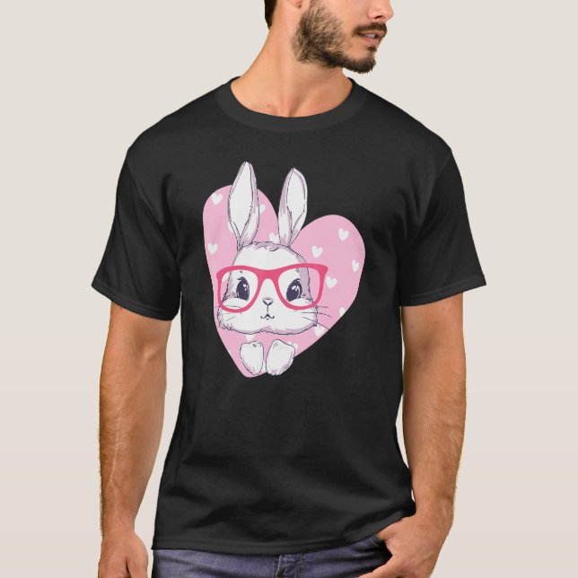 Happy Mothers Day 2022 Bunny Face Leopard Glasses  T-Shirt (Front)