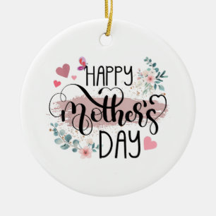 Happy Mother's Day 2025 Cute Floral for Women Mum Ceramic Tree Decoration