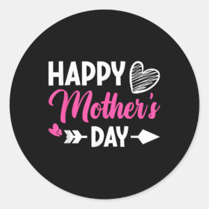 Happy Mothers Day 2025 Cute Floral For Women, Mum, Classic Round Sticker