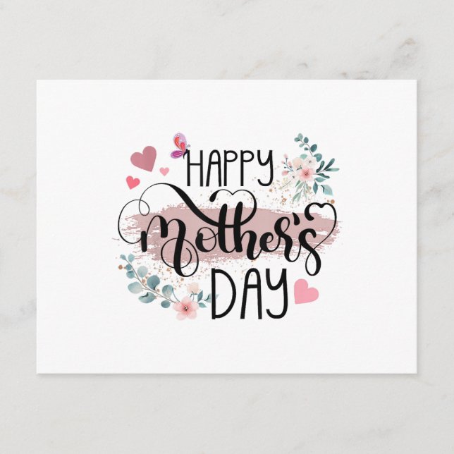 Happy Mother's Day 2025 Cute Floral for Women Mum  Enclosure Card (Front)