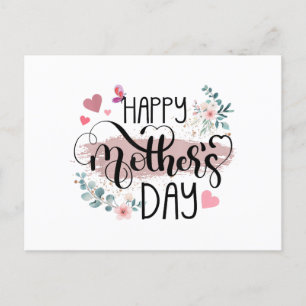 Happy Mother's Day 2025 Cute Floral for Women Mum Holiday Postcard