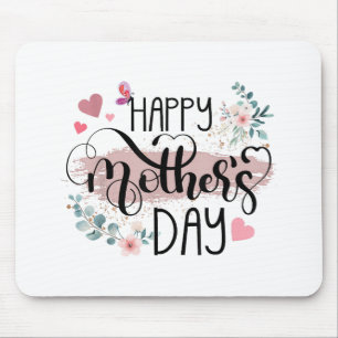 Happy Mother's Day 2025 Cute Floral for Women Mum Mouse Mat