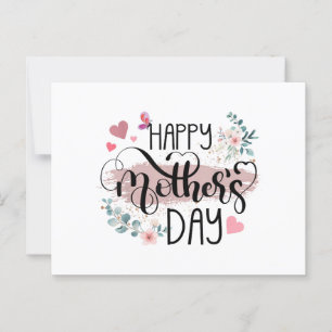 Happy Mother's Day 2025 Cute Floral for Women Mum  Postcard