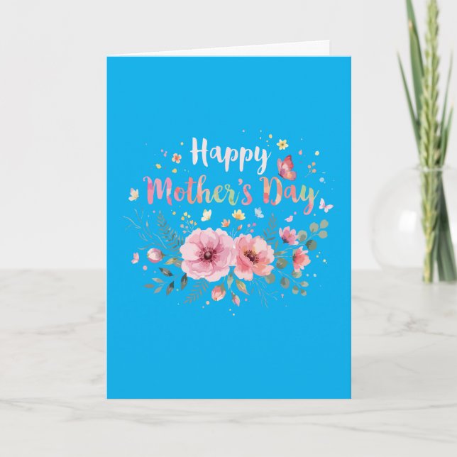 Happy Mother's Day 2026 Cute Floral for Women Mom  Card (Front)