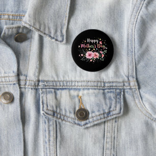 Happy Mother's Day 2026 Cute Floral for Women Mum 6 Cm Round Badge