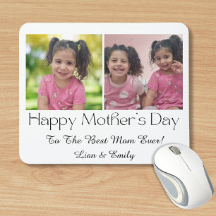 happy mothers day, 2 photos collage stylish modern mouse mat