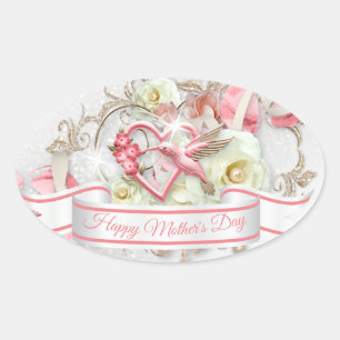 Happy Mother's Day 3 Oval Sticker