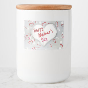 Happy Mother's Day 3D Paper Heart Food Label