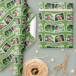 Happy Mothers Day - 4 Photo Collage Zigzag - Green Wrapping Paper<br><div class="desc">Say "Happy Mother's Day" with this custom photo gift wrapping paper. The template is set up ready for you to add 4 of your favourite photos and your preferred text (ie, , happy mother's day, birthday, anniversary etc). Your photos will be laid out in a chevron or zigzag style repeat...</div>