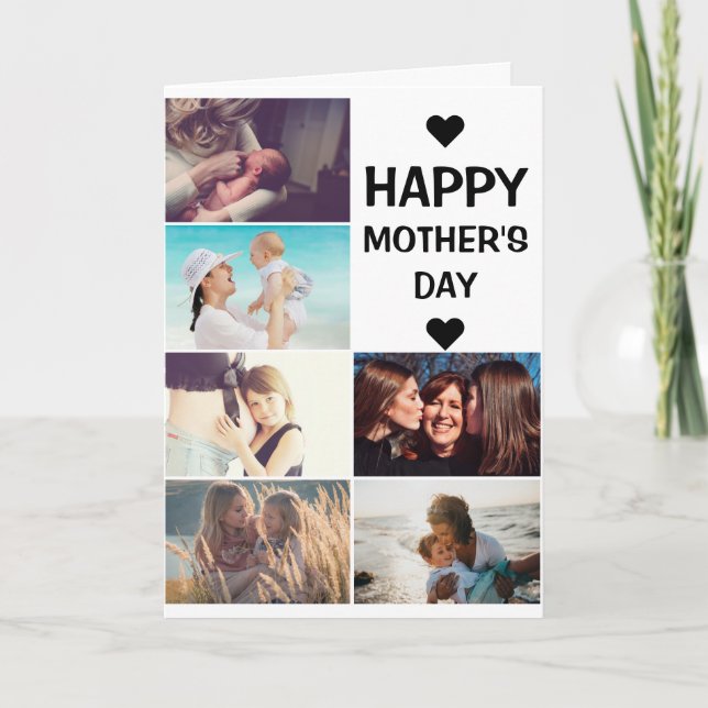 Happy Mother's Day 6 Photo Collage Best mum Ever   Holiday Card (Front)